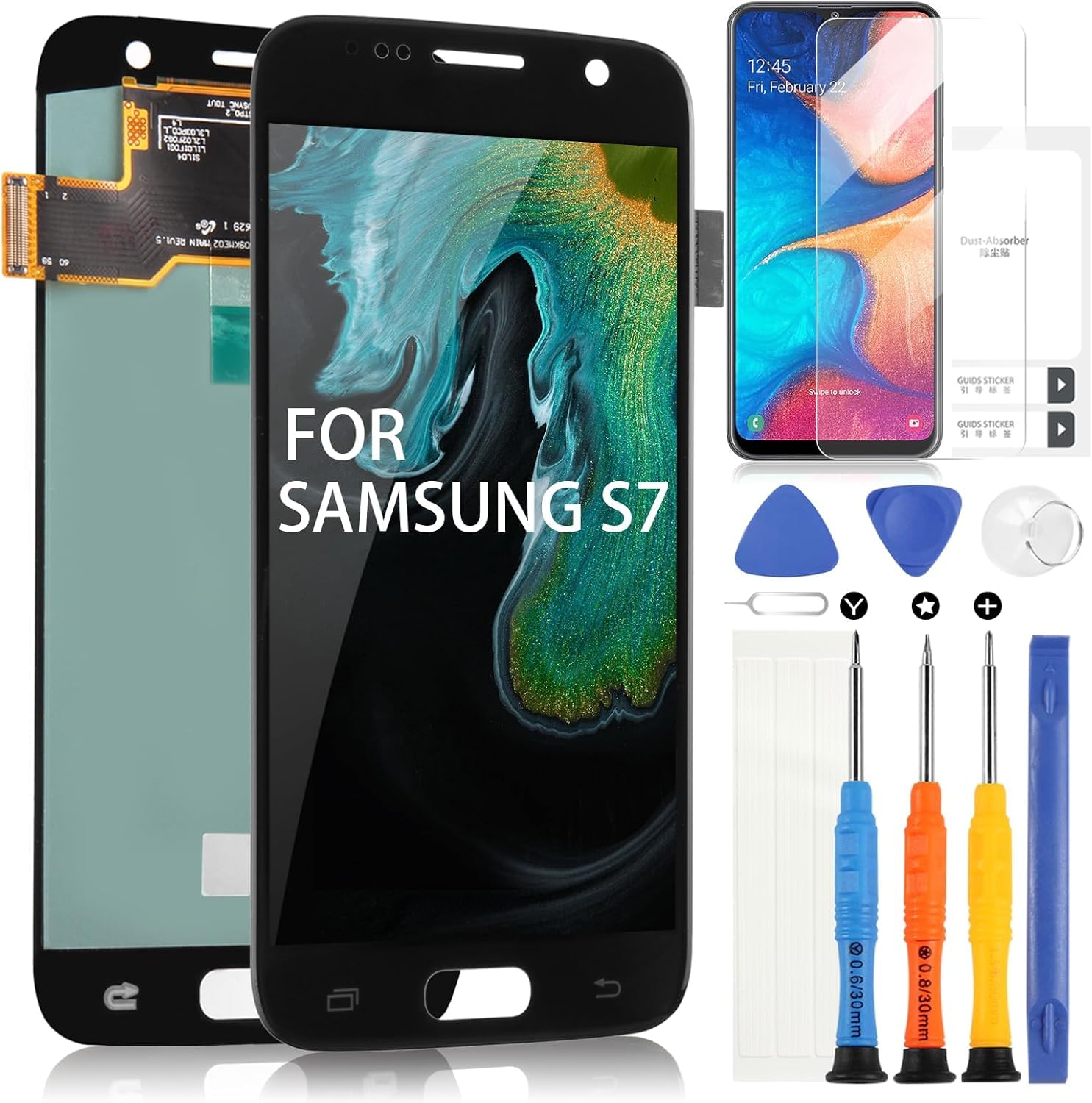ARSSLY OLED LCD pour Samsung Galaxy S7 G930 Affichage Digitazer Écran pour SM-G930F SM-G930A SM-G930P Tactile Écran Remplacement Assembly avec Outils