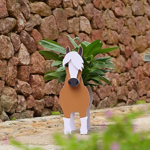 Regalos de caballo para mujeres, decoración de caballo de cumpleaños o Navidad, maceta de caballos, macetas de animales lindas para jardín al aire