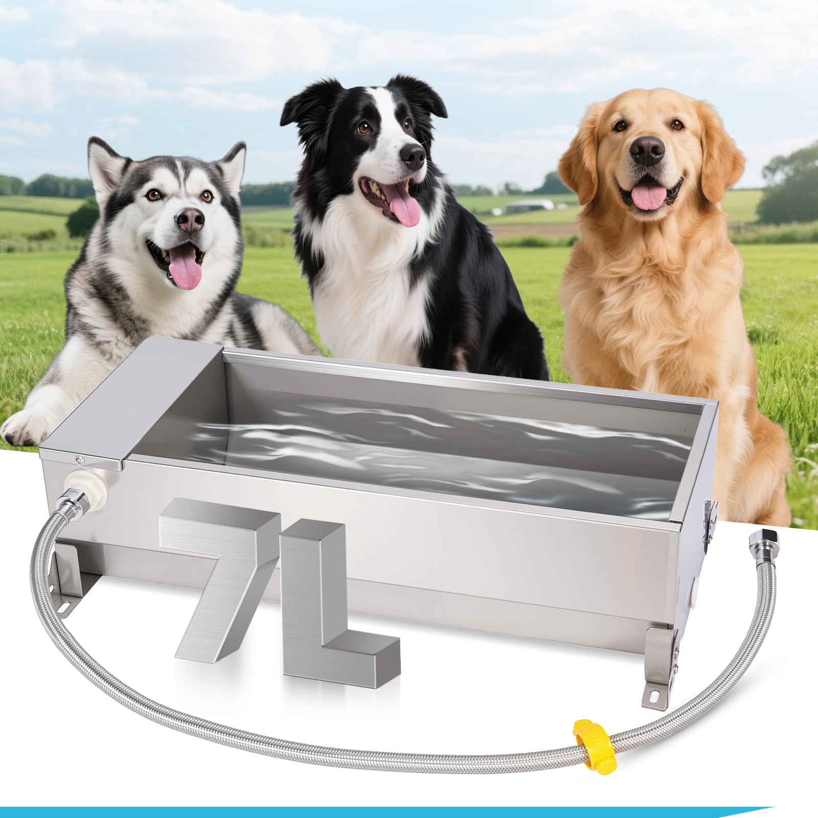 Bebedero automático para perros de acero inoxidable para ganado, manguera de agua, válvula de flotador de llenado automático, kit de bebedero para animales