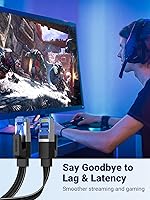 Vista 3 de UGREEN Cable Ethernet Cat 8 de 20 pies, cable de Internet plano de alta velocidad de 40 Gbps 2000 MHz, cable de red trenzado de 26 AWG, cables LAN