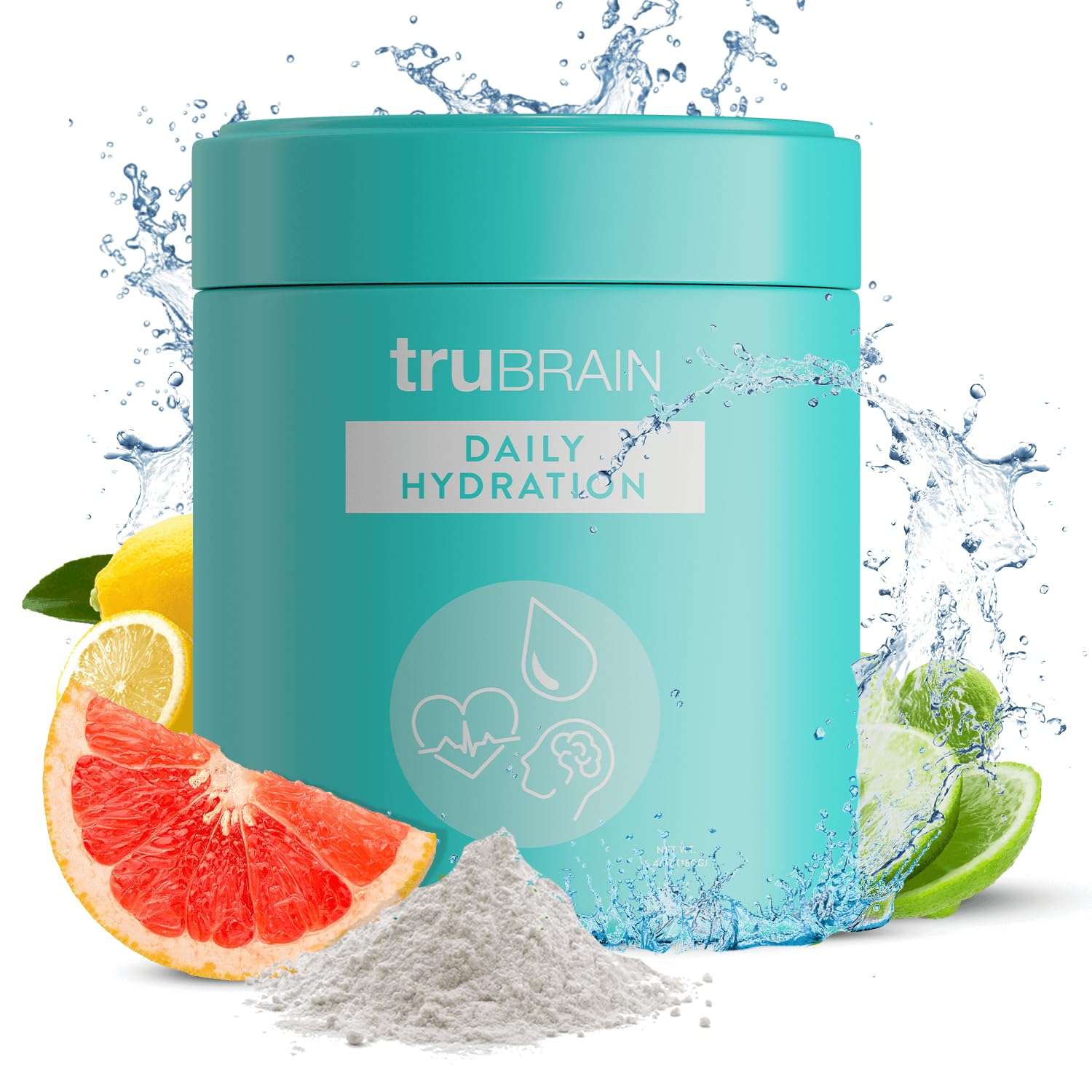 TruBrain Daily Hydration - Enhance Focus and Energy with Electrolyte-Rich Supplement. Stay Hydrated & Alert!