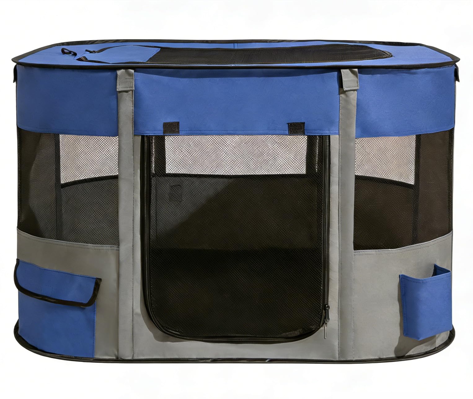 Niche Portable pour Animaux domestiques,90 x 70 x 60 cm, Pliable, Rectangulaire, Niche pour Chat,Niche fermée (Bleu Marine)