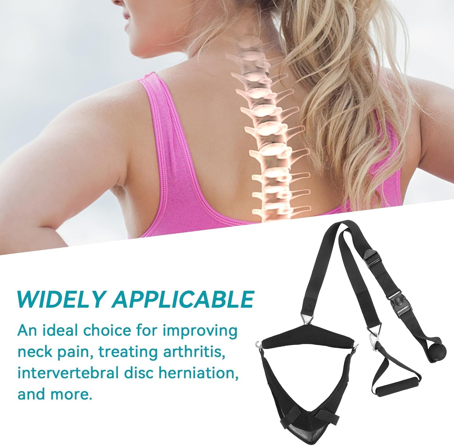 Dispositivo de tracción cervical para el cuello sobre la puerta, hamaca portátil para aliviar el dolor de cuello, descompresión de la columna vertebral, ayuda de terapia física para uso doméstico u