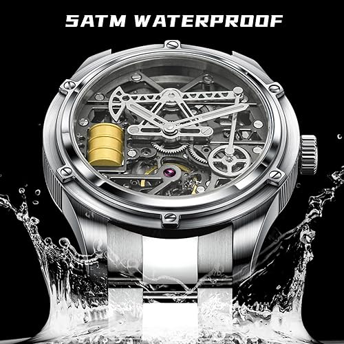 Miniatura 5 de Relojes automáticos para hombre, diseño propio y modificado 8215, movimiento de pozo de petróleo, diseño de excavación de pozos de petróleo, 164.0