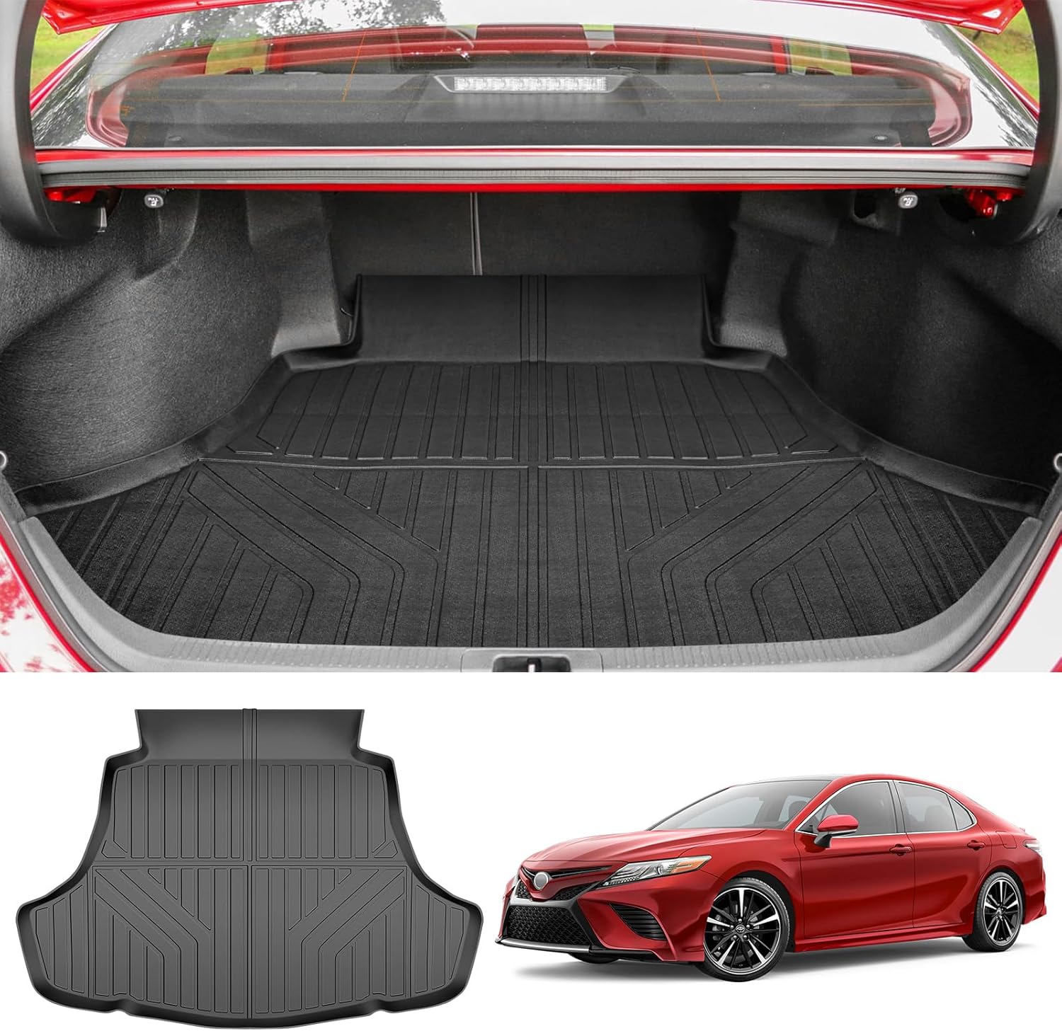 Trunk Mat for 2018-2025 Toyota Camry & 2019-2022 Toyota Avalon Rear Cargo Mat All Weather Protector Trunk Liner for 18-25 Camry Hybrid/L/LE/SE/TRD/XLE/XSE &19-22 Avalon Accessories