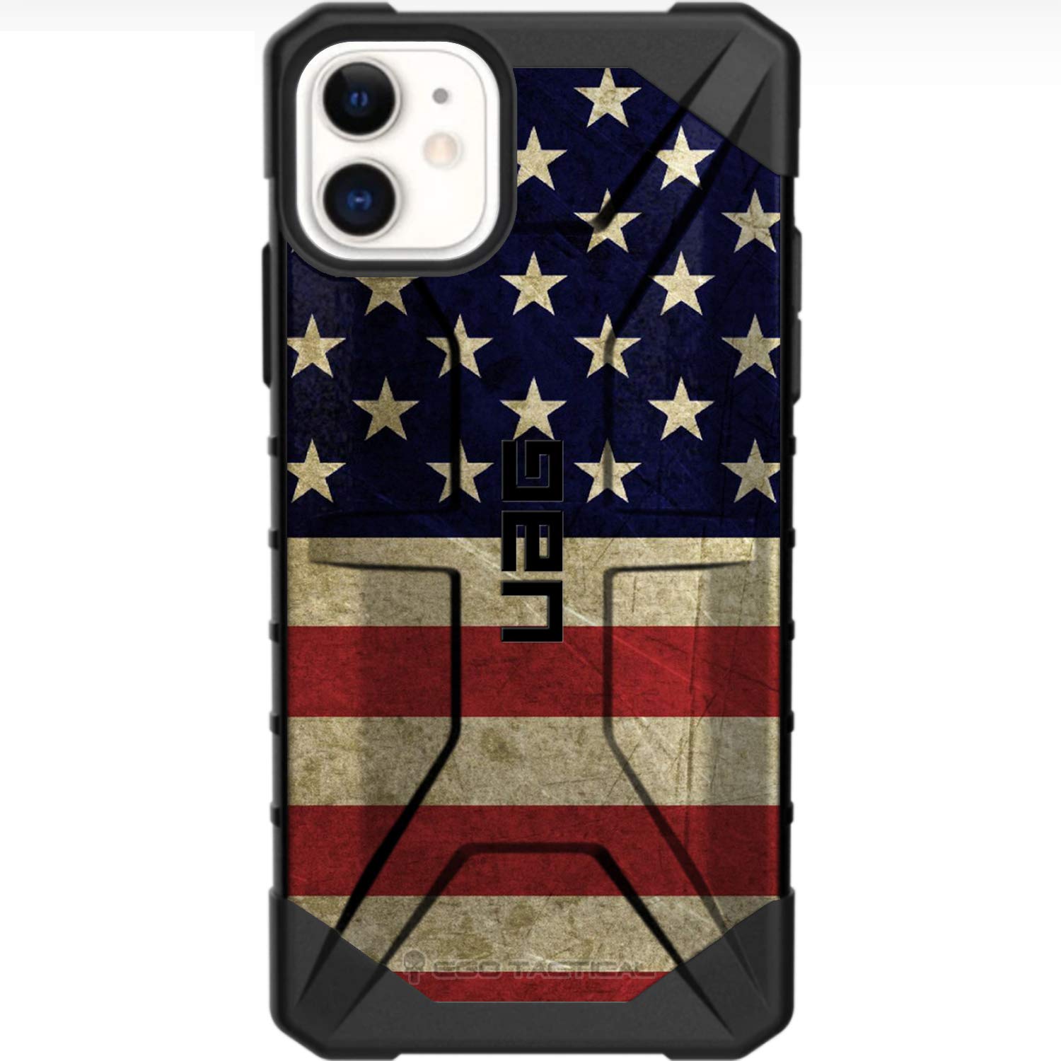 EGO TACTICAL 限定版 UAG アーバンアーマーギア iPhone 12 Mini 5.4インチスクリーンケース アメリカ国旗 縦型デザイン