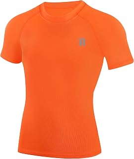 Runhit Boys Compression Shirt Short Sleeve Youth Basketball Undershirt Kids Quick Dry Athletic Base Layer T-Shirt