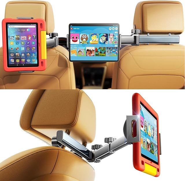 LISEN für iPad Tablet Halterung Auto Kopfstütze | Stabil Tablethalter Auto Zubehör Organizer Kinder Reise für iPad Air Pro/Kindle/Lenovo/Galaxy Tab/Switch 4,7-11,9 Zoll