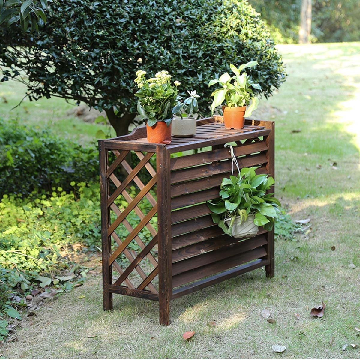 Zewnętrzna osłona klimatyzatora – drewniana na balkon, wodoodporna i pyłoszczelna listwa, ochrona ogrodu do kosiarek i pomp