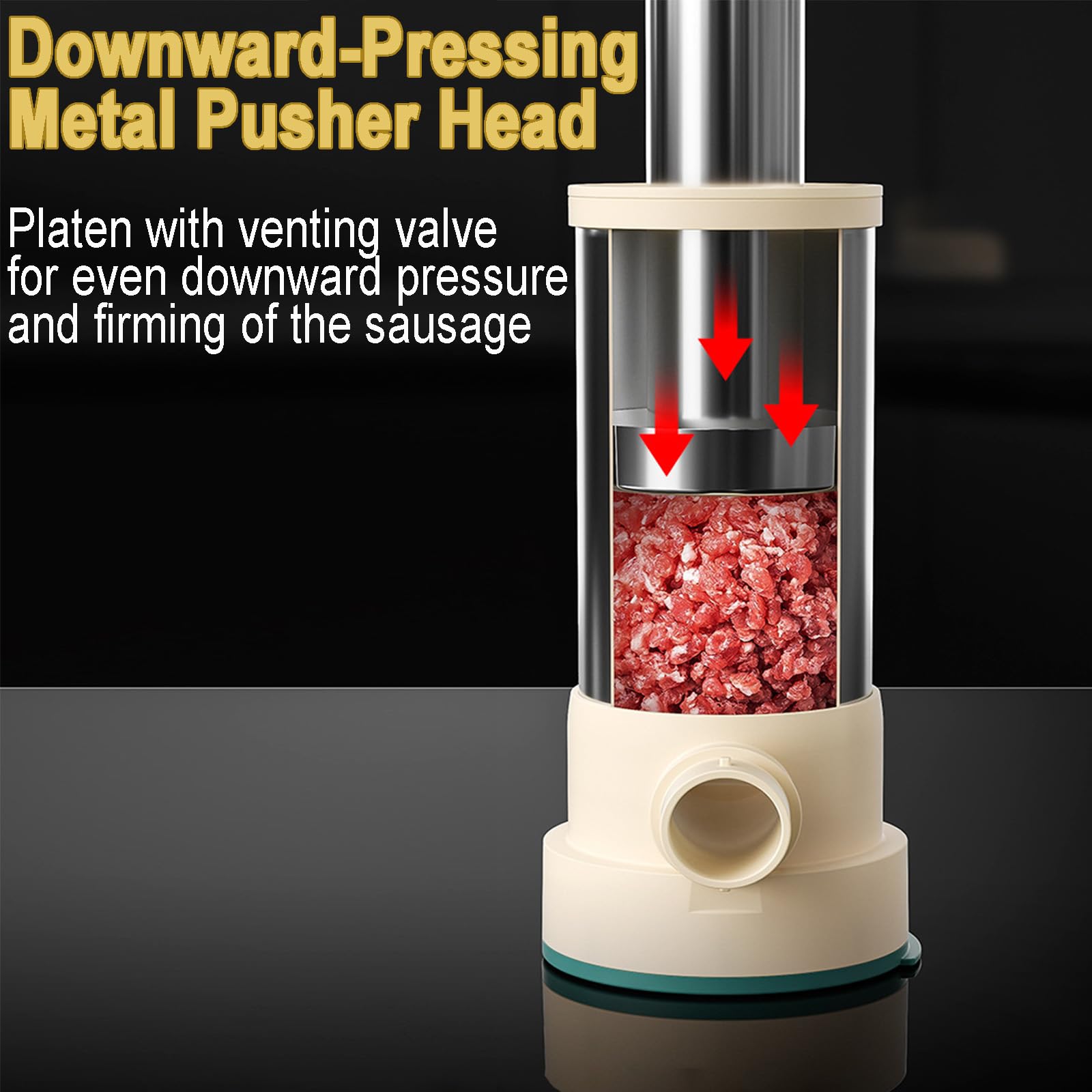 Sausage Filling Machine, 2 In 1 Manual Sausage Pusher, Stainless Steel Sausage Pusher With 4 Different Filling Tubes, Kitchen Tool For Stuffing Sausages Home - 4