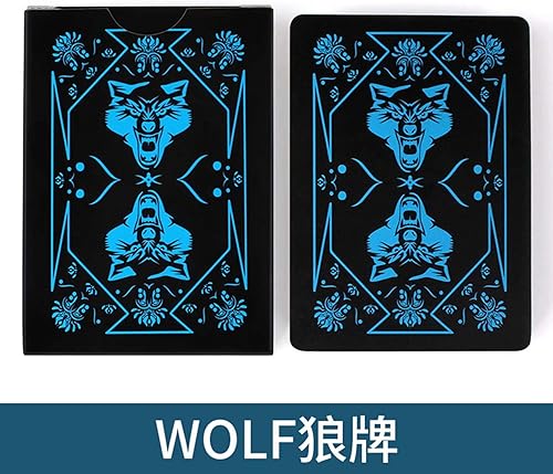 Miniatura 8 de Blue Wolf - Cartas de póquer impermeables con plástico flexible de PVC, baraja de póquer novedosa para niños y adultos, barajas de cartas para