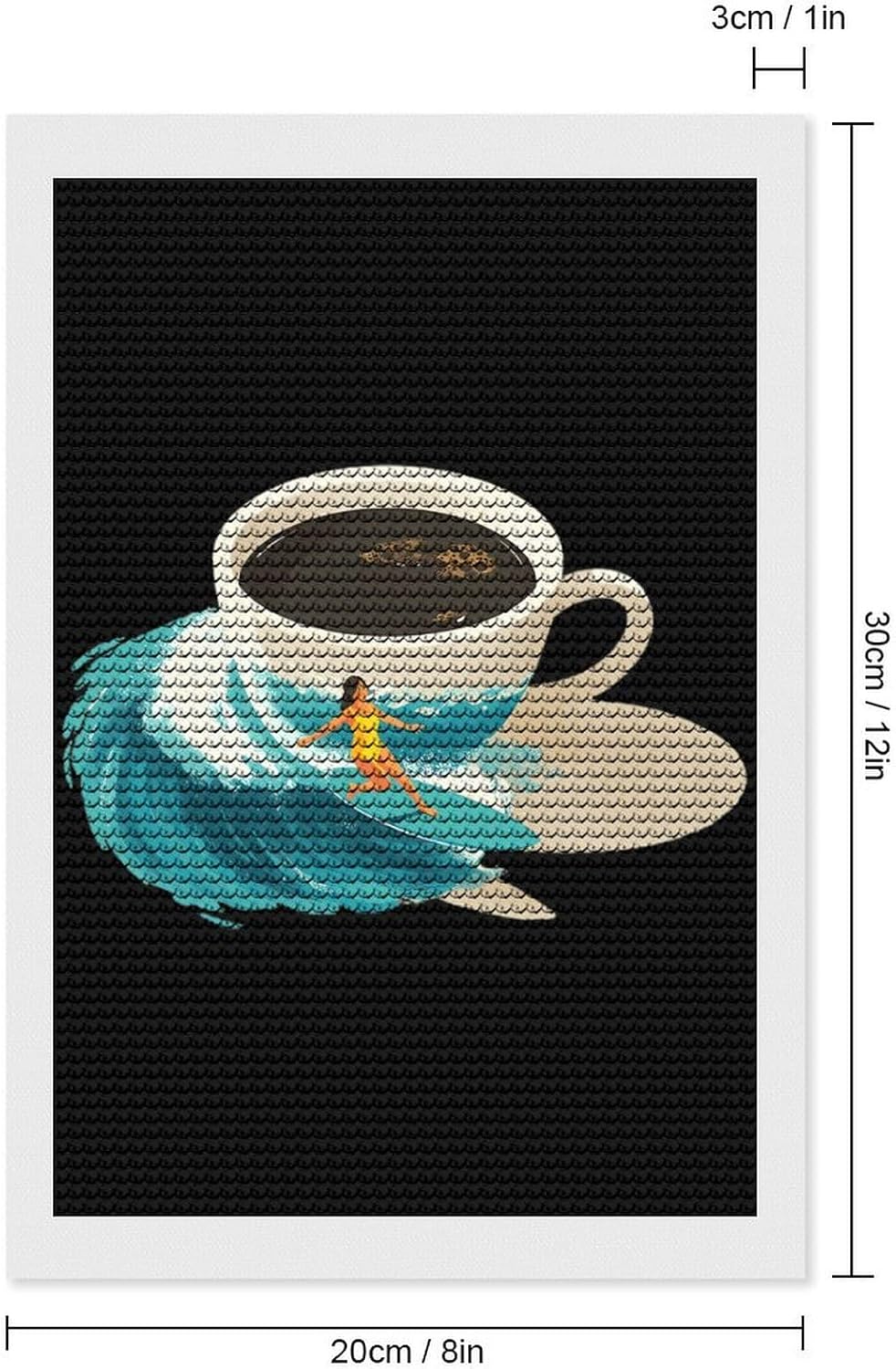 Surf and Coffee Lover Diamond Art Kits for Adults 5D Round Drill Painting image 2