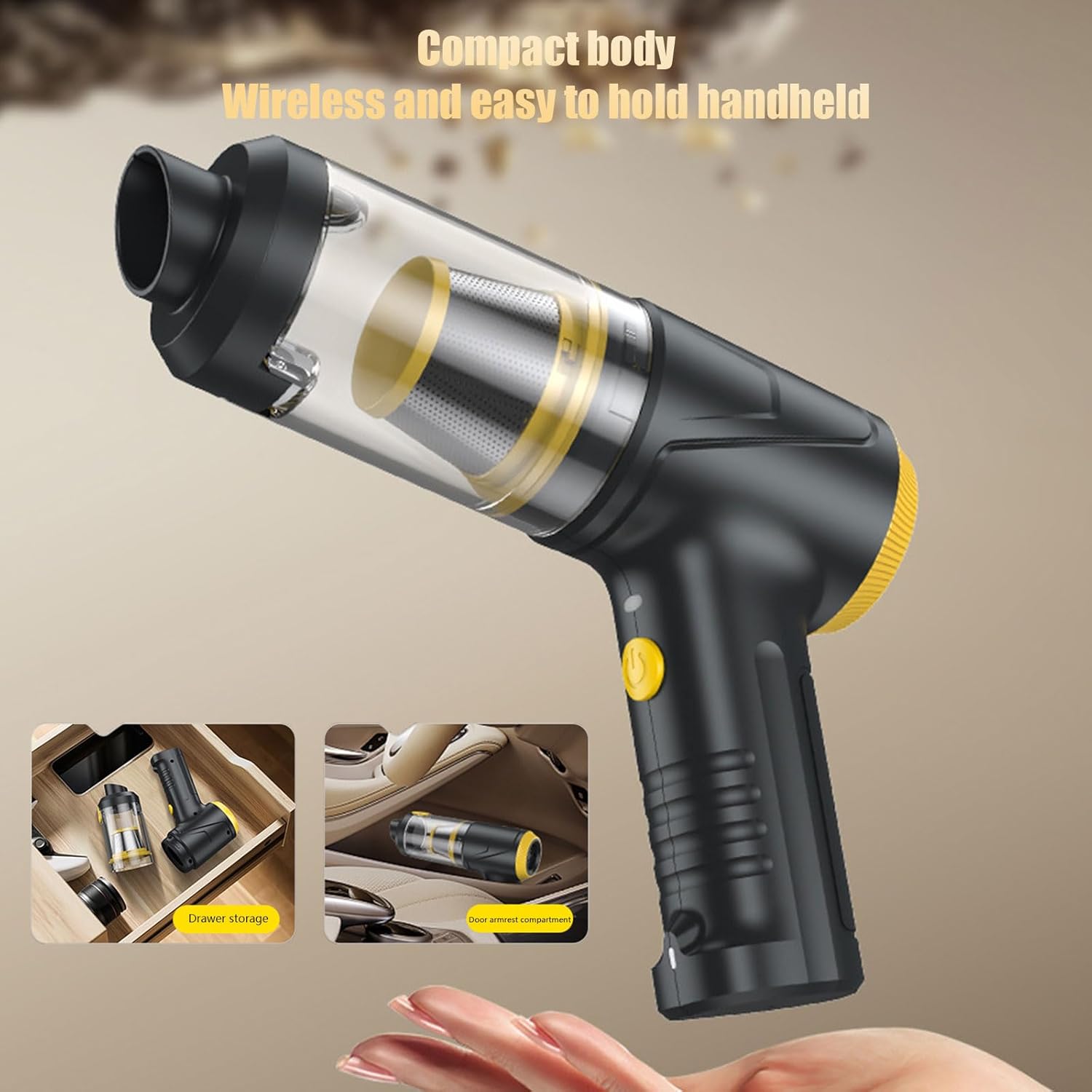 Set of 1 Tiny Mobile Vacuum for Automobile Cleansing Transportable Light Highlighting Multiple Nozzles Car Vac