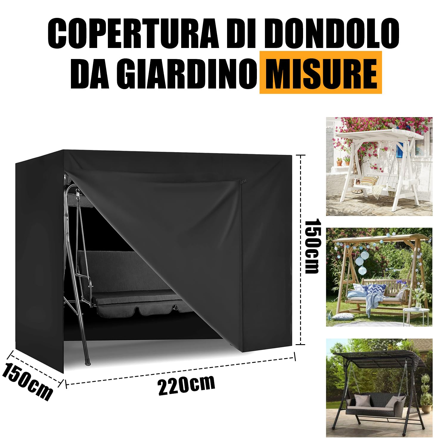 Telo Di Ricambio Per Dondolo Da Giardino - Impermeabile E UV Per 2-3 Posti