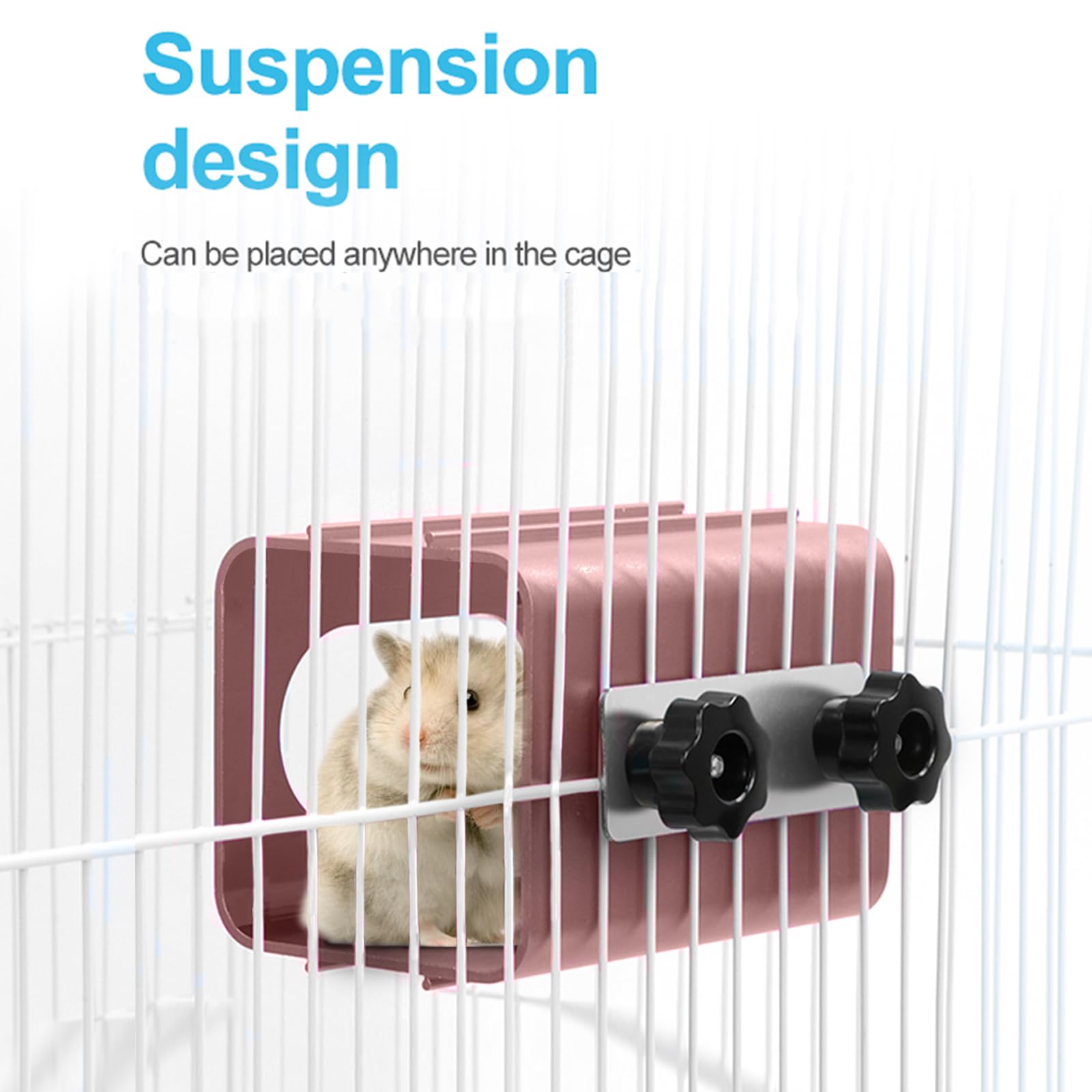 Jouets Tunnel rafraîchissant pour Hamsters, Maison rafraîchissante pour Hamsters, cachette Suspendue en Aluminium pour Hamsters Nains, Hamsters syriens, Geckos léopards (Rose, 12x7x7cm)