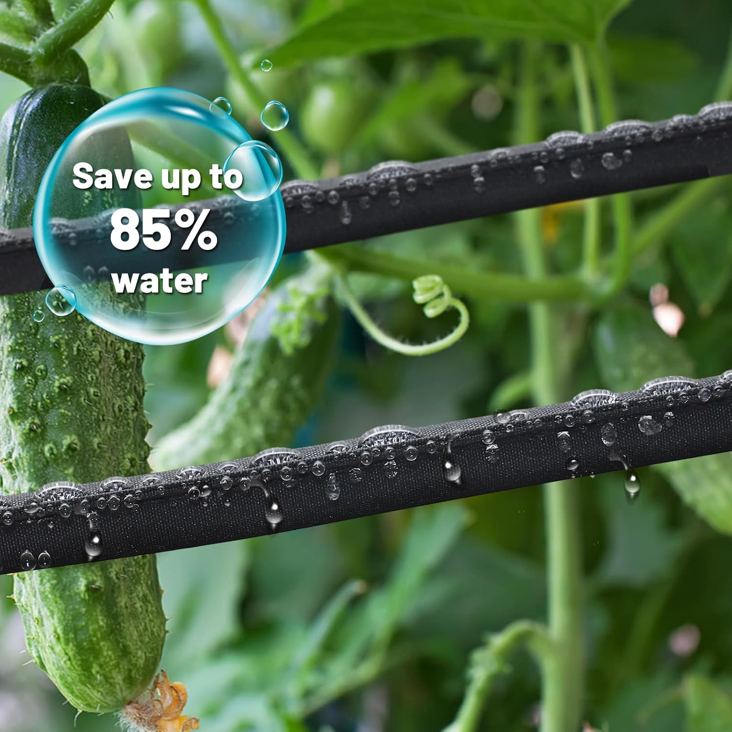Soaker Hose 100FT for Garden Beds - 3/4" Heavy Duty Double Layer Drip Irrigation Hose, Save 85% Water, Linkable Flat Soaker Hose for Lawn Flower Bed Vegetable Field Effective Watering (50FT x 2Pack)