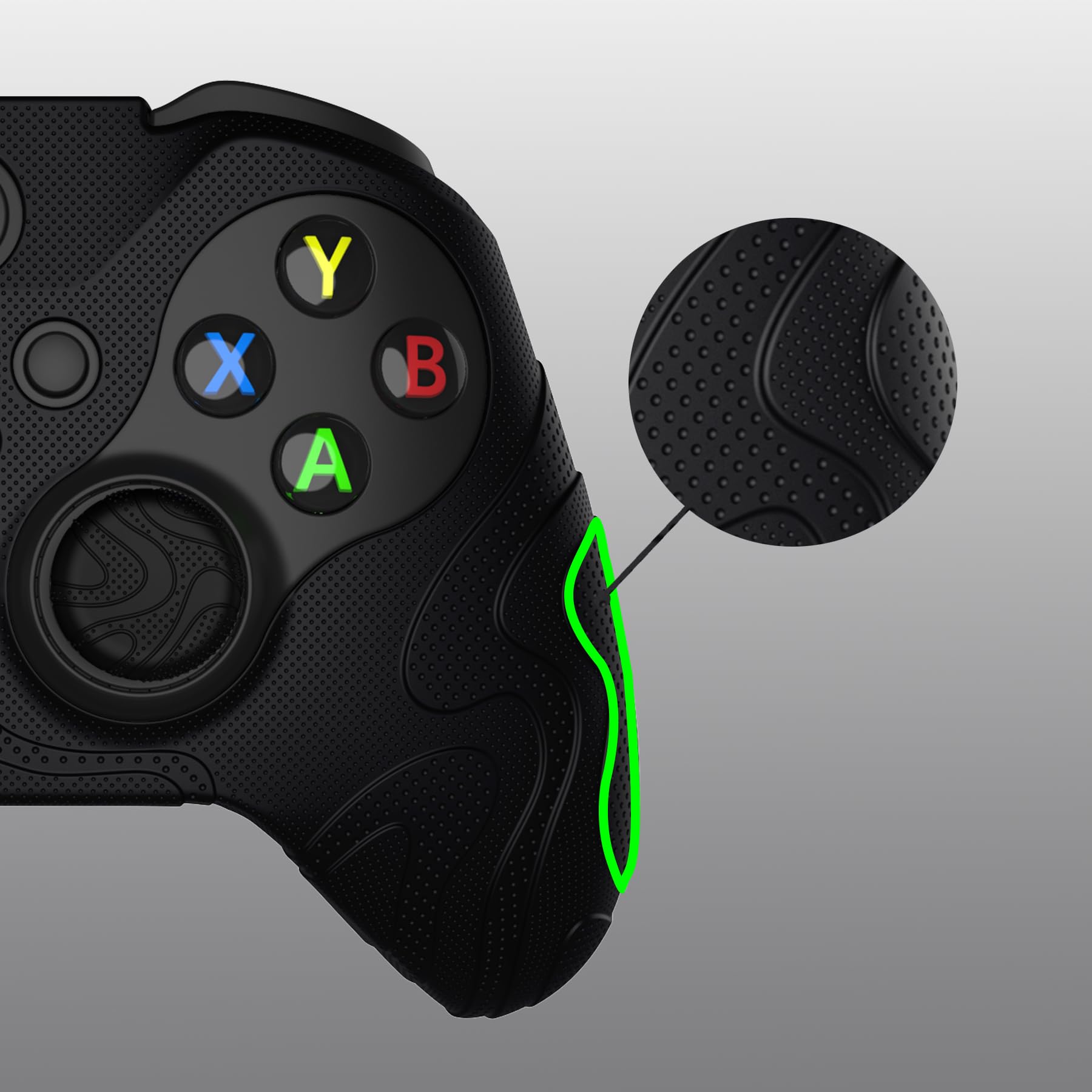 PlayVital Coque Manette pour Xbox Elite Series 2 Core avec Capuchon Joystick,Housse Protection pour Xbox Elite 2 Controller Cover Skin Silicone-Noir,Édition Mountain Range
