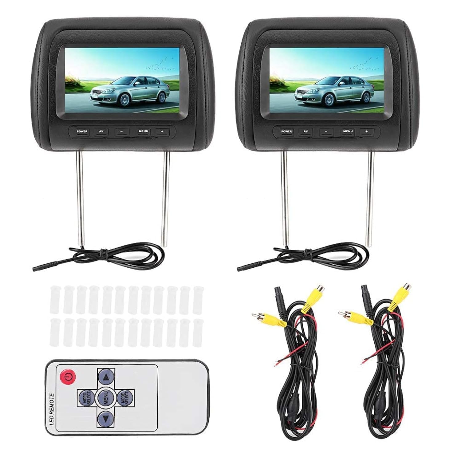 Reproductor de DVD portátil Dual Reproductores de Video para reposacabezas de automóvil 7 en HD LCD Pantalla táctil Digital USB/SD/TV Reproductor de MP5 para automóvil
