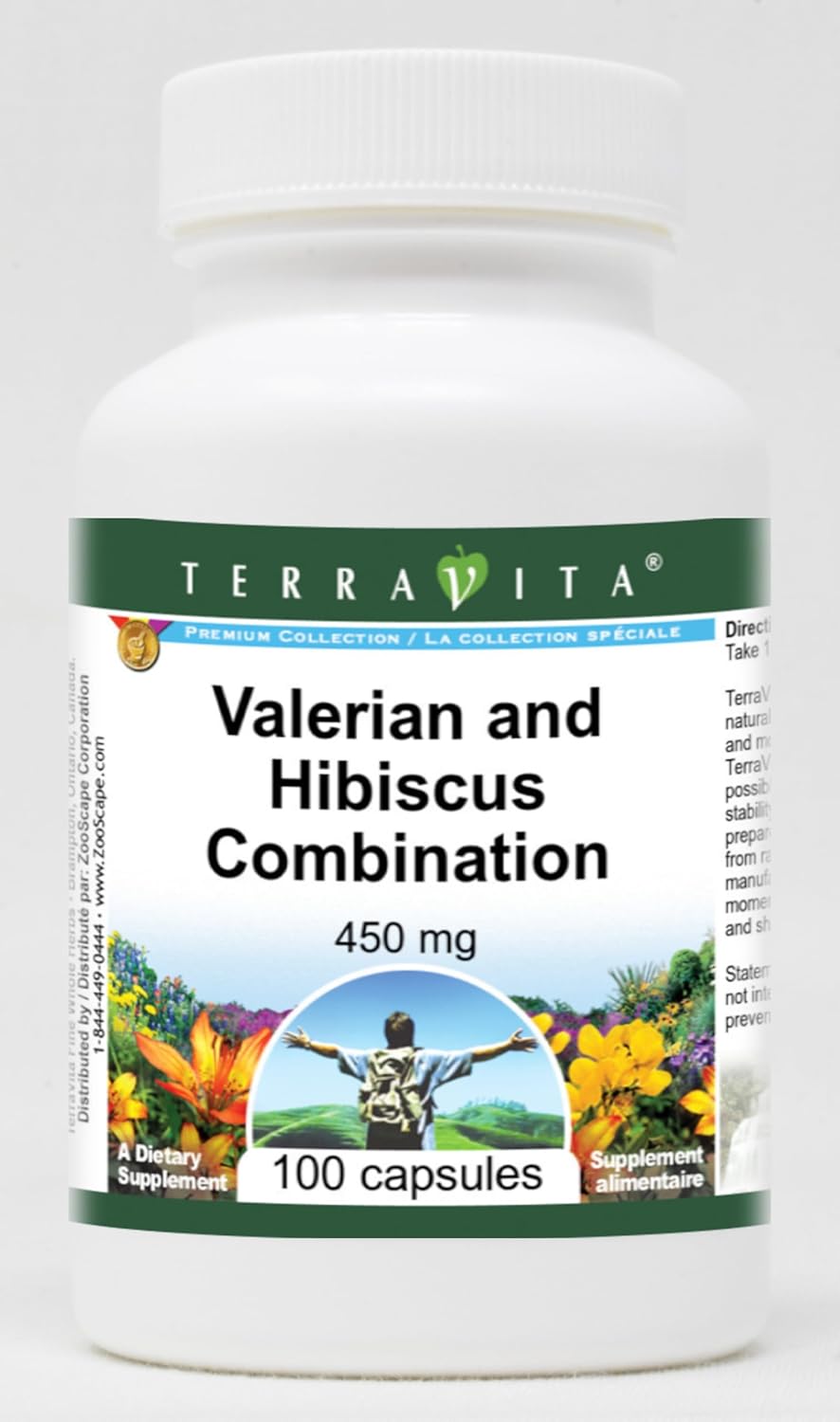 Valerian and Hibiscus Combination - 450 mg (100 Capsules, ZIN: 513502) - 3 Pack