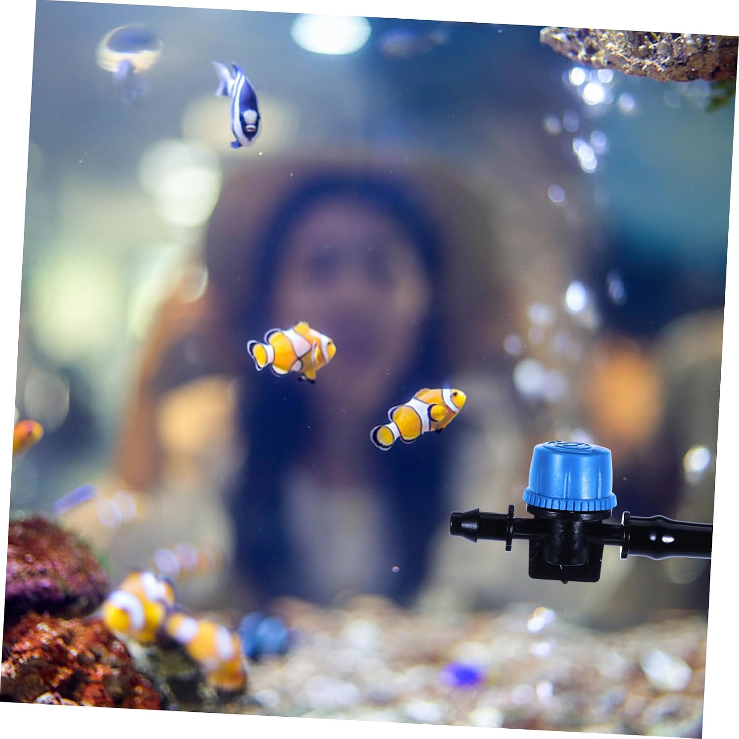 ORFOFE Aquarium Hose Connector Set with Water Flow Regulation 7 Pieces | Adjustable Valve for Fish Tank Tubing, Easy On Flow Regulation, 3 Meter Silicone Line, Pump Accessory