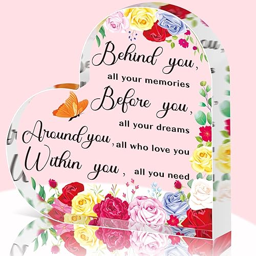 Regalos de graduación universitaria de escuela secundaria para ella, él, corazón acrílico, regalos inspiradores de graduación, recuerdos de