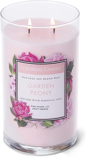 Vista 18 de Colonial Candle Vela perfumada en frasco, cilindros clásicos, brillo navideño, 2 mechas, 19 onzas, morado