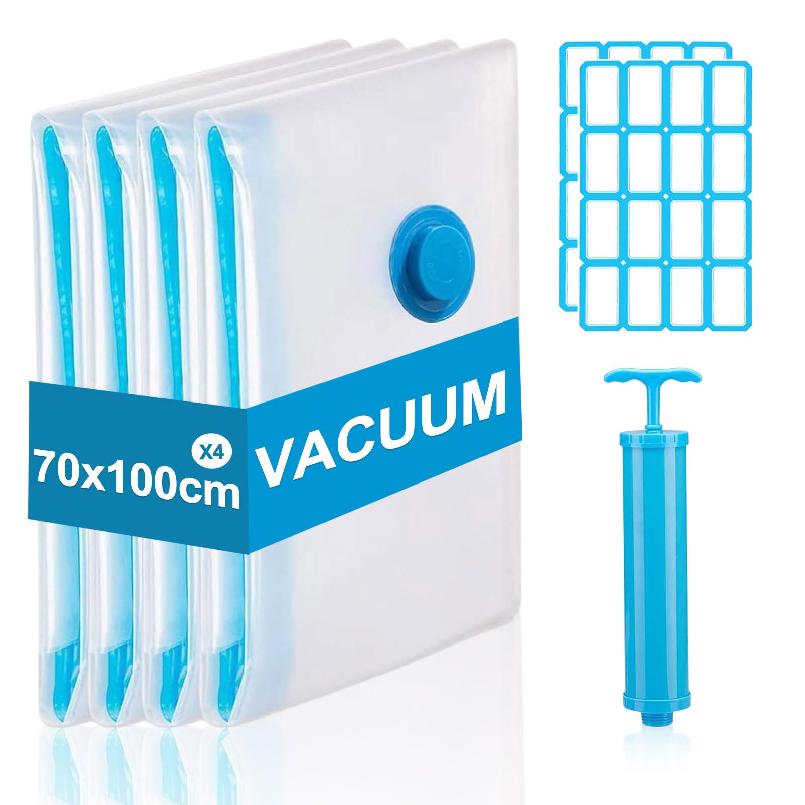 Storage Vacuum Bags for Clothes,Mattress Vacuum Bag 70x100cm,Vacummattress Storage Organizer with Hand Pump,Compression Airtight Sealer for Duvet Comforters Bedding Pillow, Pack of 4 โ image 1
