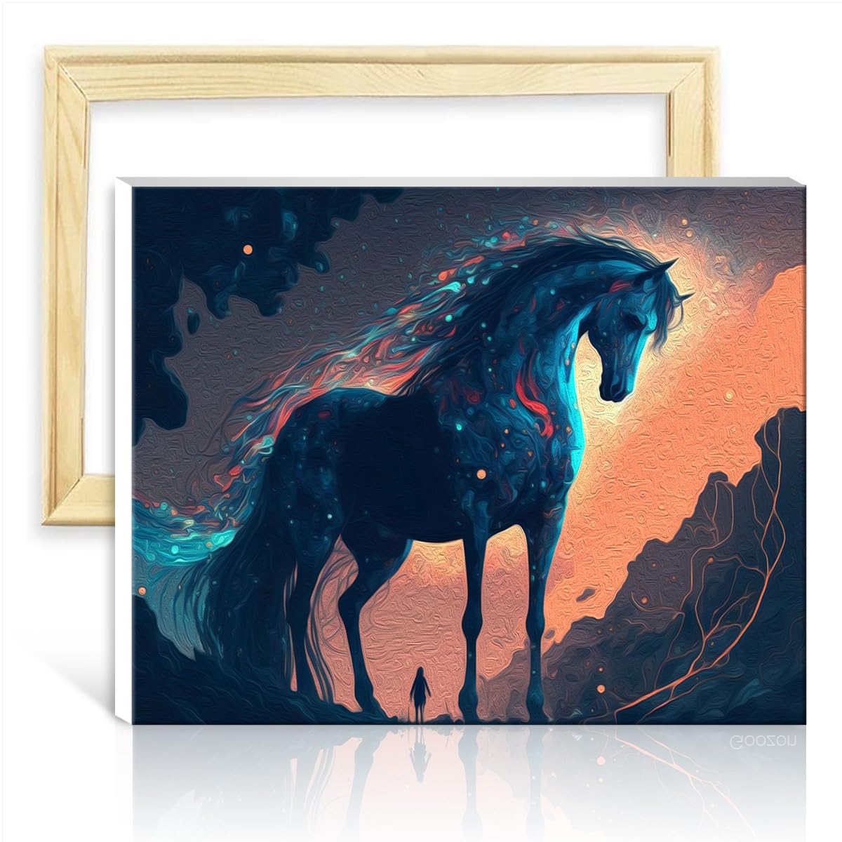 TANGFEIY Paint by Numbers Kits Horse in the Stars DIY Oil Painting Adult Paint by Number with Brushes and Acrylic Pigment Art Supplies No Frame(30x40cm)