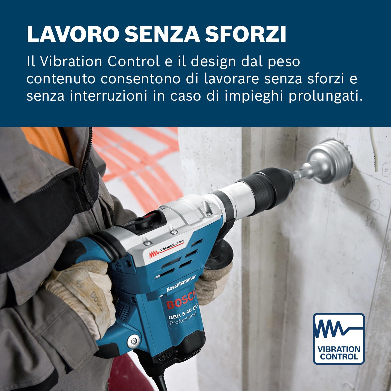 Bosch Professional Martello Perforatore Gbh 5-40 Dce (Motore da 1.150 Watt, Potenza del Colpo 8,8 J, in Valigetta Professionale)