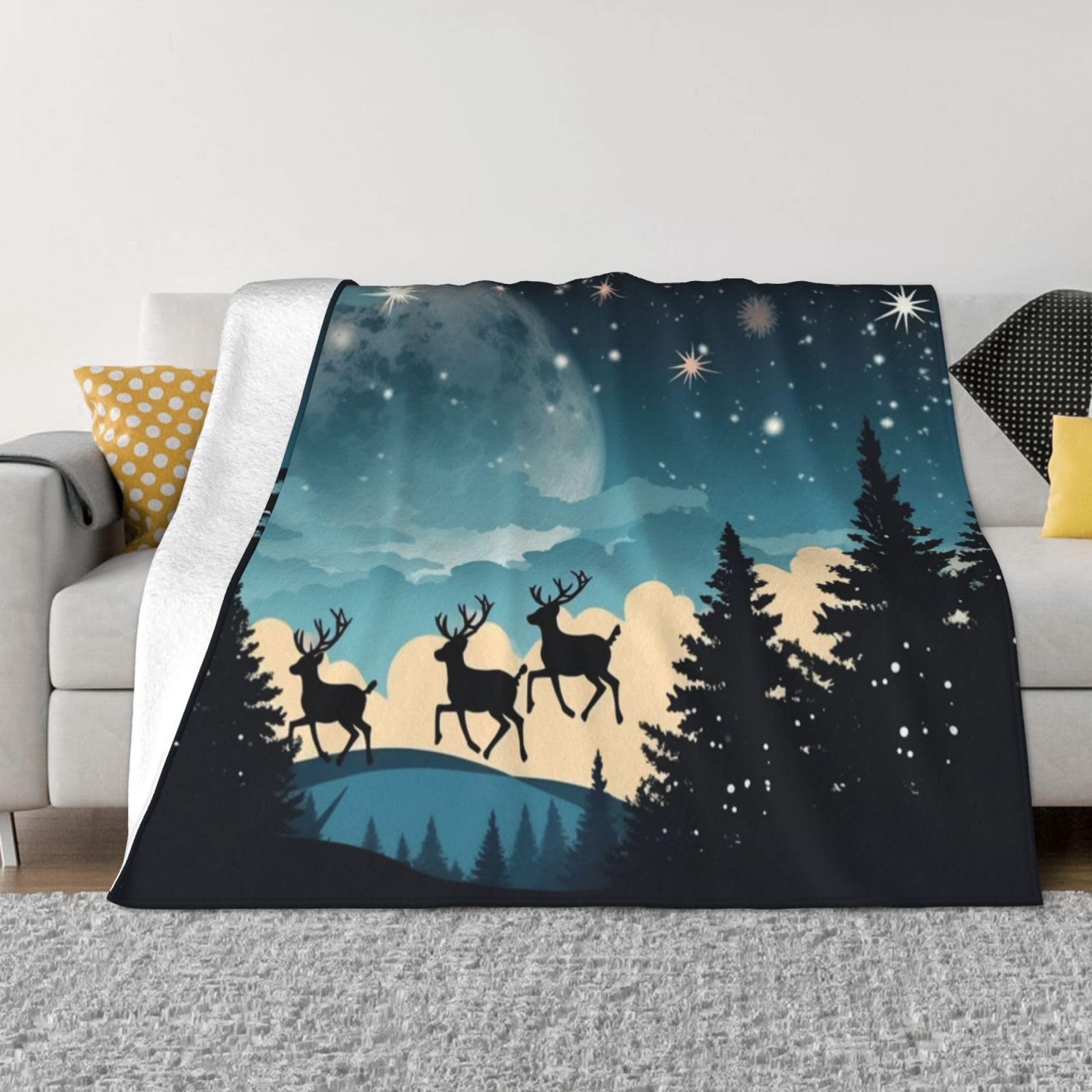 Couverture de Noël flanelle douce pour camping voyage et soirées cocooning canapé