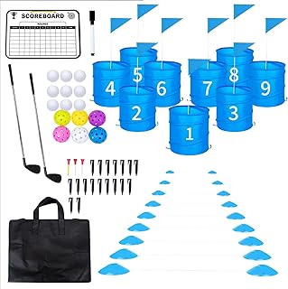 9 Holes Backyard Golf Game with 2 Clubs,Yard Game for Adult and Family,Golf Chipping Games for Beach,Lawn,Camping,Park