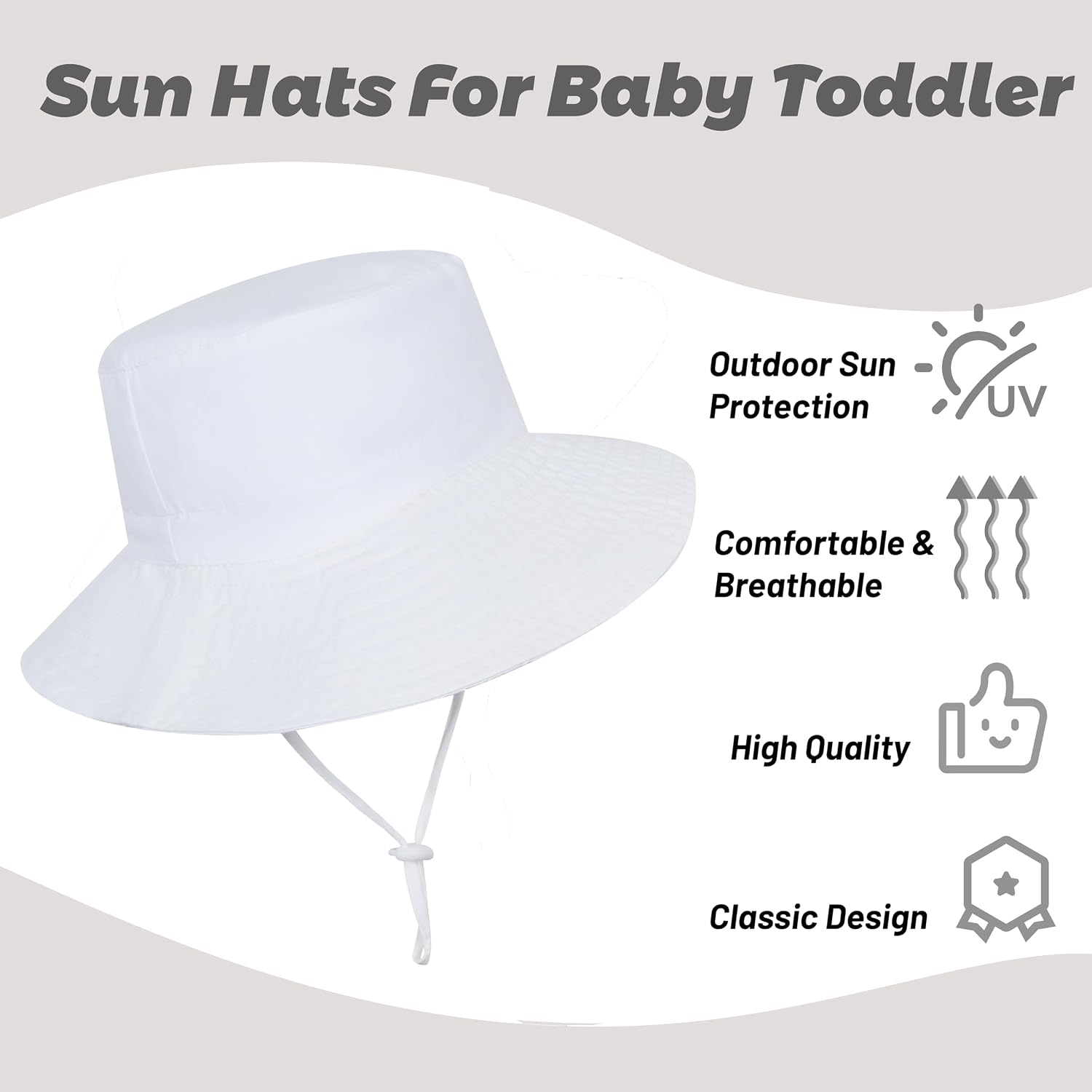 Baby Sun Hat Toddler Bucket Hats Summer Sun Protective Kids Beach Hats Wide Brim Outdoor Camping Hat for Boys Girls