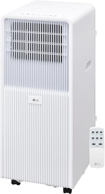 LG 8000 BTU DOE / 11000 ASHRAE Portable Air Conditioner Cools 350 Sqft Easy Install, Remote Control, Washable Filter Eco-friendly AC Unit, White LP0825WFR