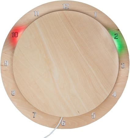 build-yours Just O'Clock - Orologio da parete con lancette luminose a LED,  in legno, ø 43 cm, 7 funzioni : Amazon.it: Casa e cucina