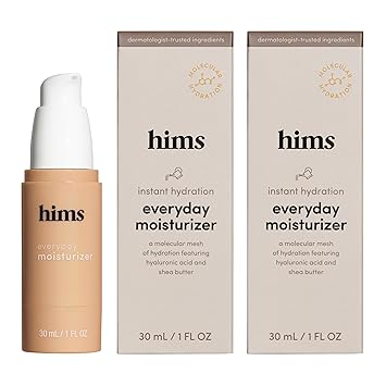 hims Everyday Moisturizer for Men, 2 Pack - Lightweight, Hydrating Mens Face Moisturizer with Hyaluronic Acid and Shea Butter - 2 x 1fl oz
