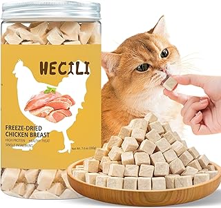 Freeze Dried Chicken Breast Cats & Dogs Treats,Single Ingredient | Premium Quality | Grain Free Training & Nutrition Supplements (7 OZ)