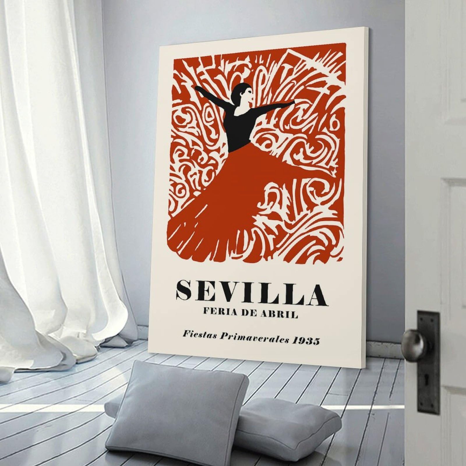 Junmoney Decorative Canvas Print Fiestas Primaverales Spain, 08x12inch(20x30cm), for Entrance Spaces, Stair Walls Or Halls, A Neat Decor Update for Hallways