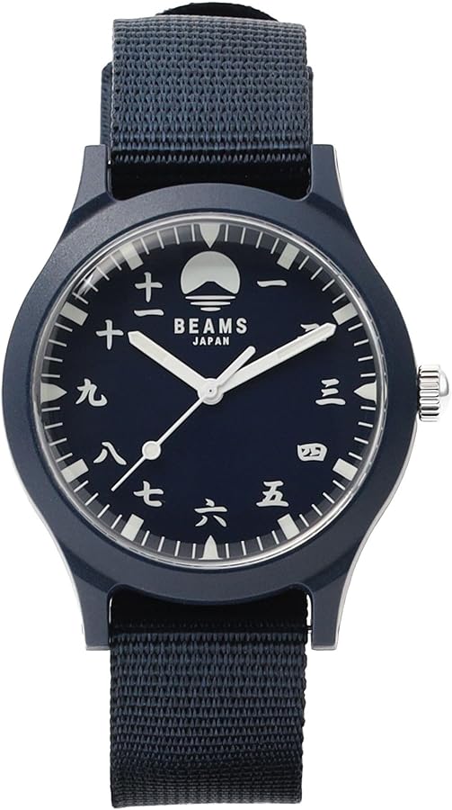 BEAMS ネイビー 腕時計(クォーツ) ビームスジャパン　BJ漢字藍SP Amazon.co.jp: [ビームス ジャパン] 腕時計 BJ漢数字ウォッチ藍SP NAVY