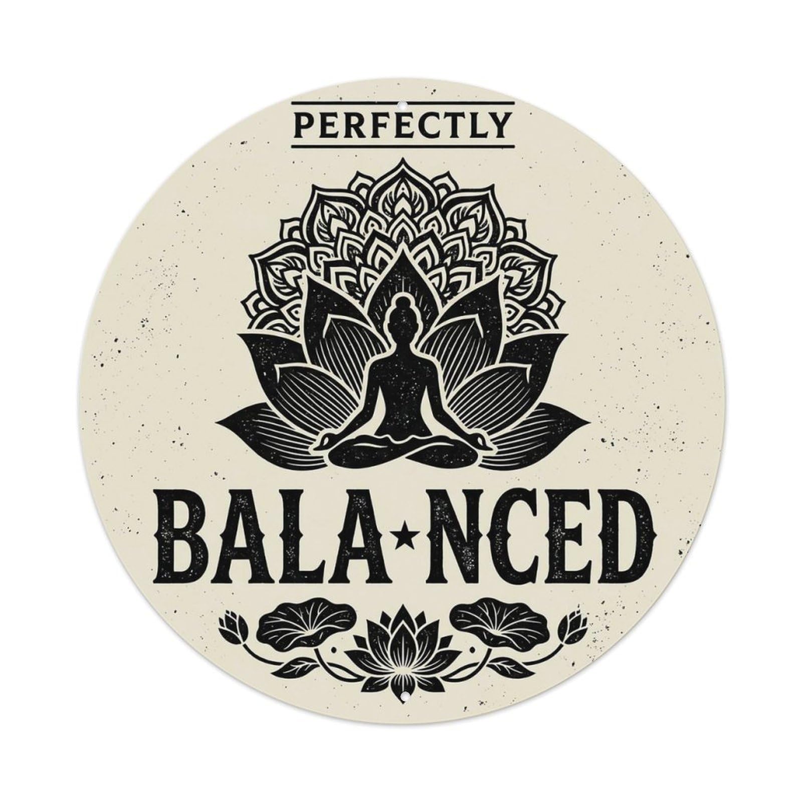 Zen Flower Meditation Den Balanced Metal Tin Sign