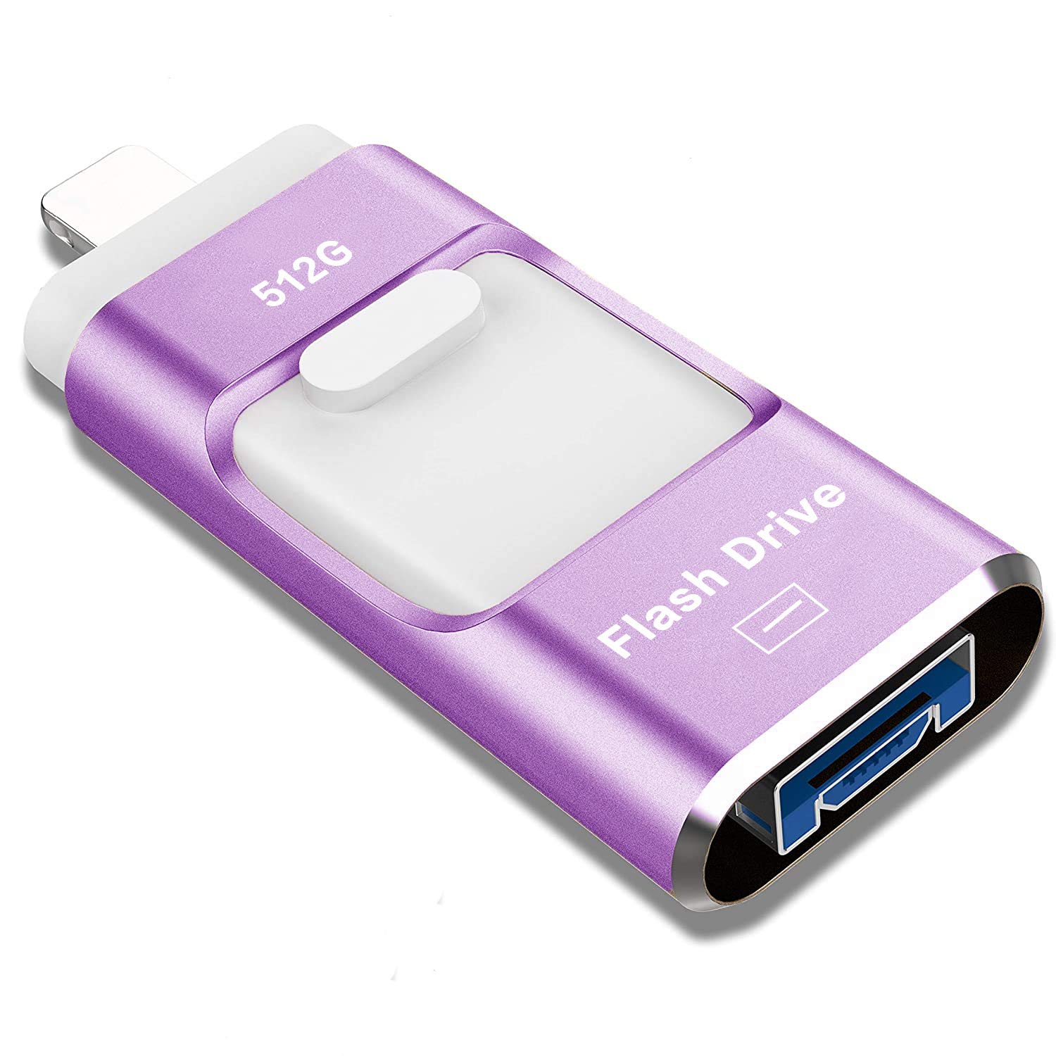 USB Flash Drive 512GB, Sttarluk Photo Stick USB 3.0 Pen Drive for iPhone/iPad External Storage Memory Stick Compatible with iPad/iPod/Mac/Android/PC (512G Purple)