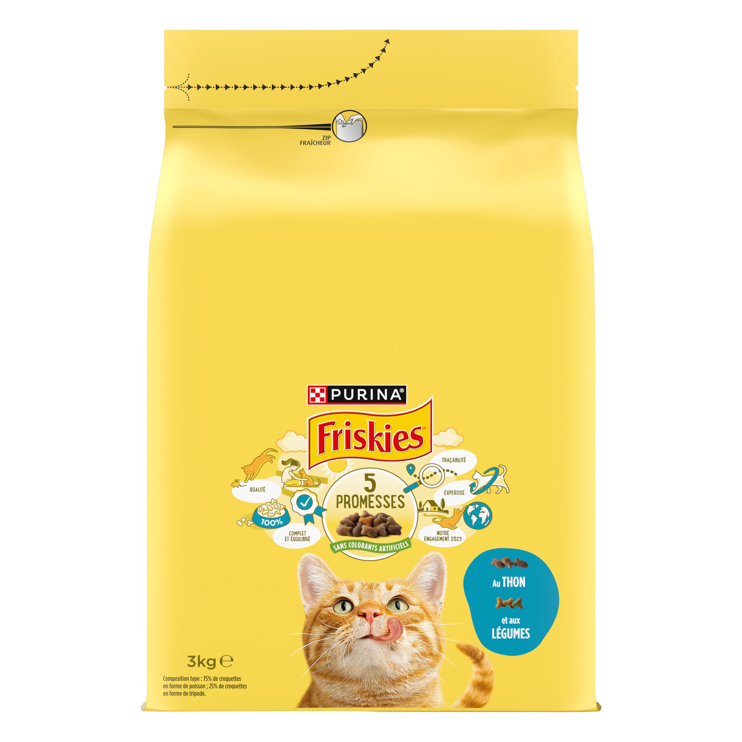 Image secondaire de Croquettes Complètes Friskies pour Chats Adultes au Thon et Légumes - 3 KG