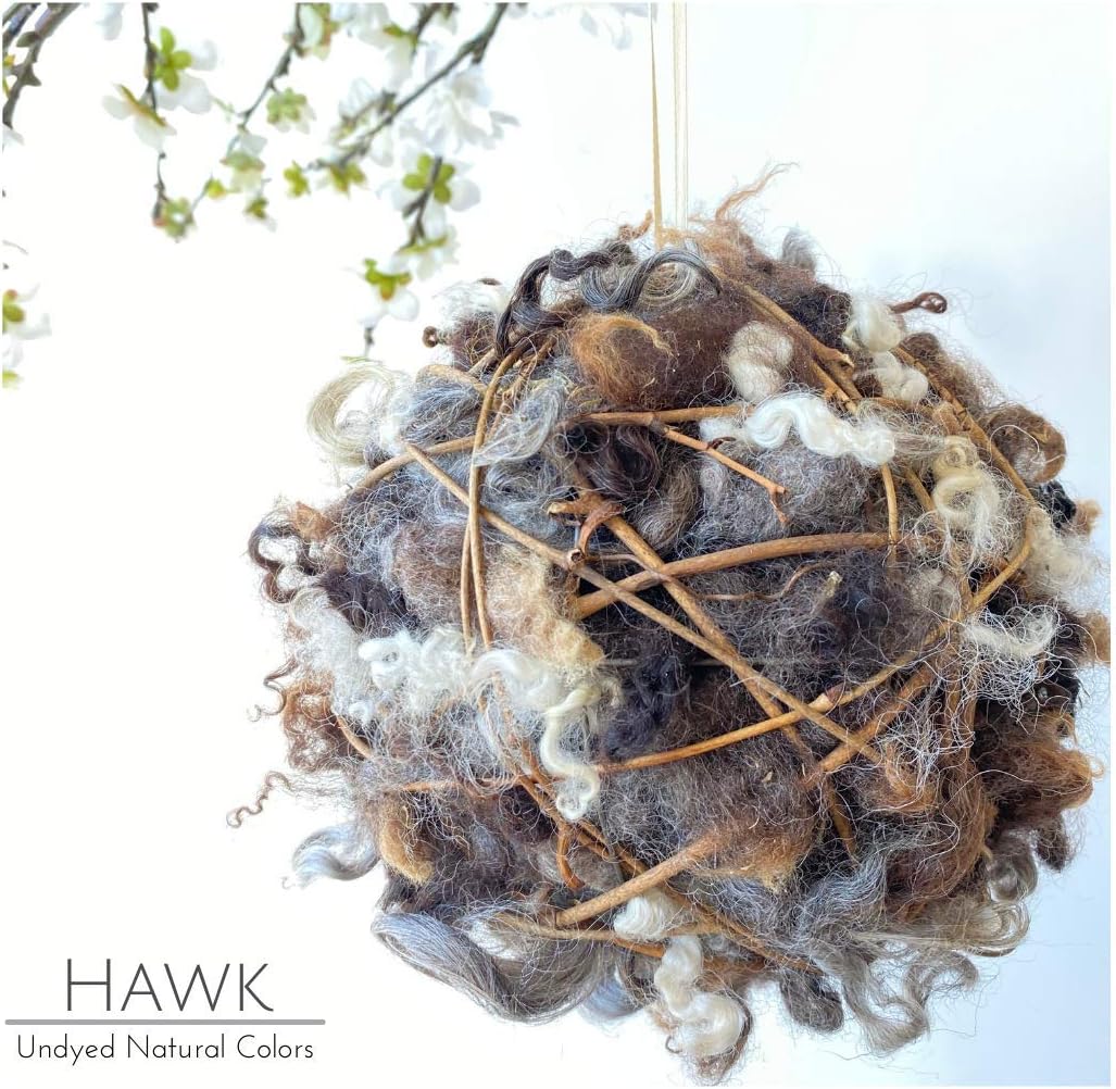 Deluxe Refillable Wild Bird Nesting Ball - Natural Wool Nesting Material Dispenser - Birder Garden Decor Gift