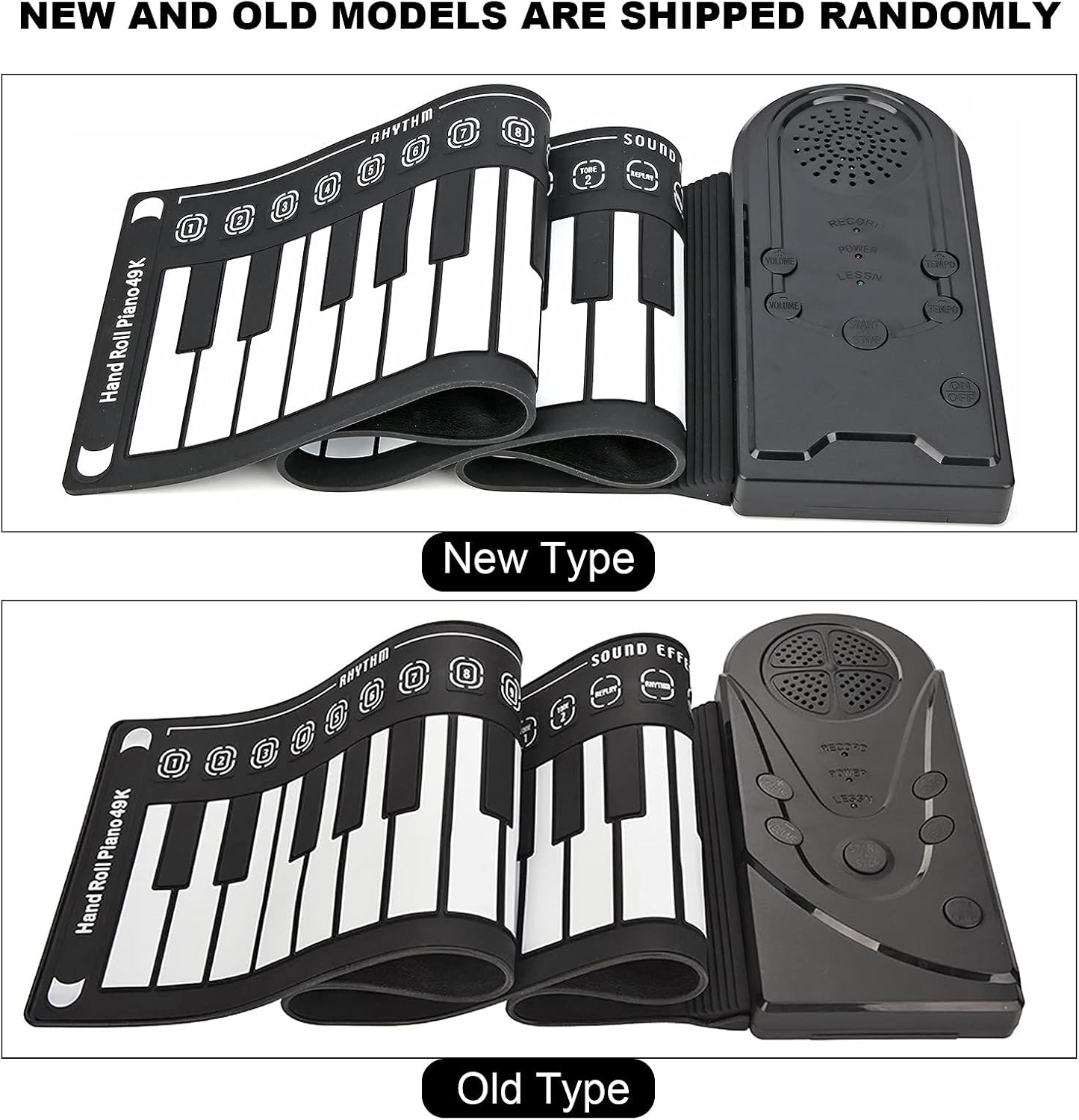 Portable Keyboard Piano, 49 Keys Electronic Keyboard Hand Rolling Up Piano Roll Up Keyboard Piano Foldable Piano with Built in Speakers and 3.5mm Output Jack for Beginners