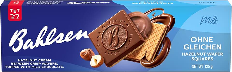 Bahlsen Biscoito Wafer Com Recheio De Torrone De Avelã E Cobertura De Chocolate Ao Leite First Class Caixa 125G