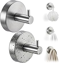 Lot de 2 crochets à ventouse pour mur de douche – Cintre robuste en acier inoxydable pour porte intérieure en verre et carrelage, porte-serviette imperméable et support en luffa sans perçage