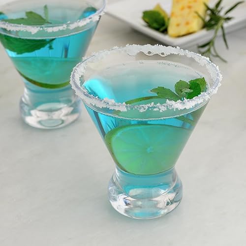 Miniatura 4 de Youngever Paquete de 6 vasos de Martini de plástico, vasos de Martini inastillables de 8 onzas, vasos de Martini sin tallo