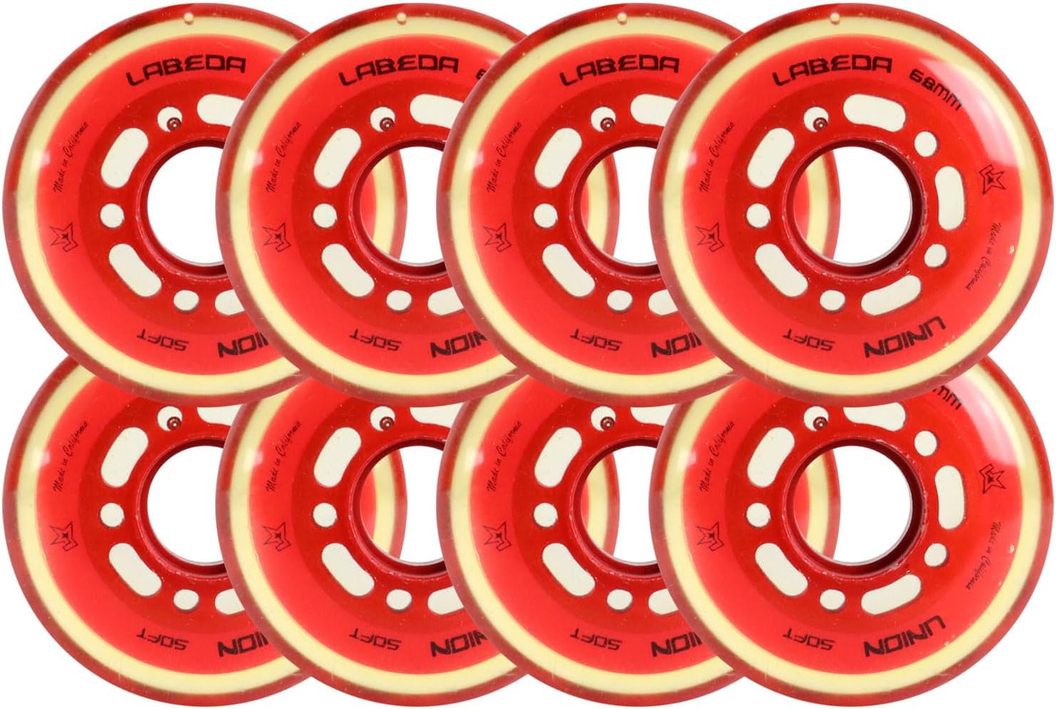 Labeda Roller Hockey Wheels Union Premium Performance Inline Skate Wheel 8-Pack - Choose Size and Color