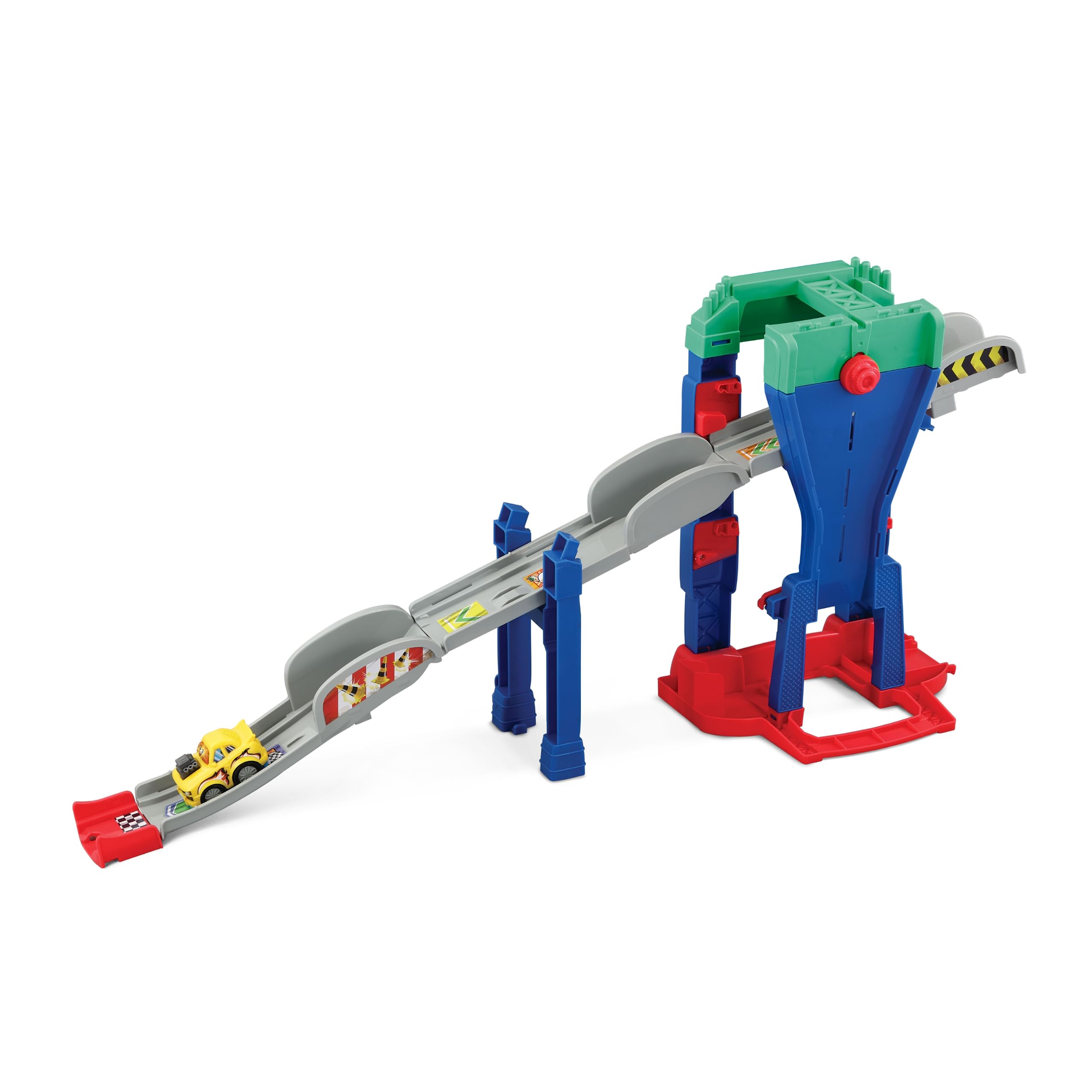 VTech - Tut Tut Bolides Série Pro, Multi Cascades Jump&Go 4 en 1 avec Voiture Jad Super Cascades, Circuit Voitures, 3 Zones Magiques, Cadeau Enfant de 2 Ans à 6 Ans - Contenu en Français