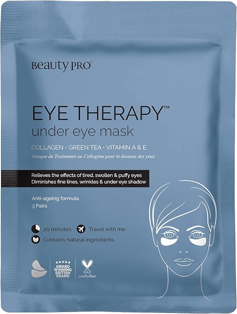 BEAUTYPRO EYE THERAPY Collagen Under Eye Masks with Green Tea Extract | 3 Applications | for Puffy Eyes | Under Eye Pads for Fine Lines & Wrinkles | Ideal Pamper Gifts | Face Care