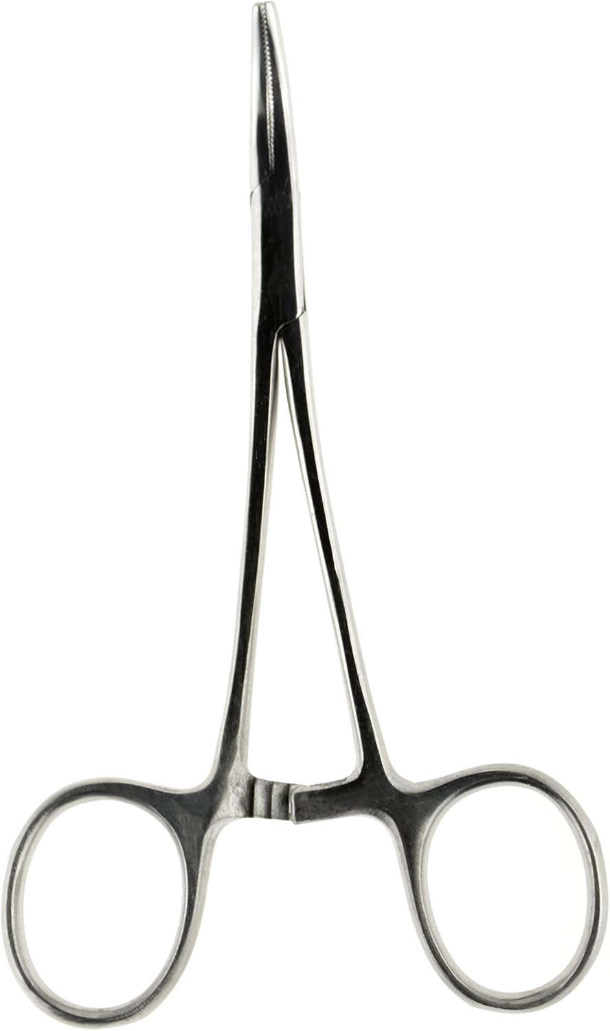 SE 5" Stainless Steel Self-Locking Curved Forceps - 651FC